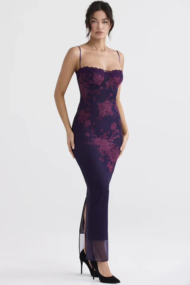 Aiza Purple Floral Dress