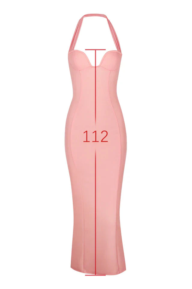 Sorbet Crepe Halter Maxi Dress