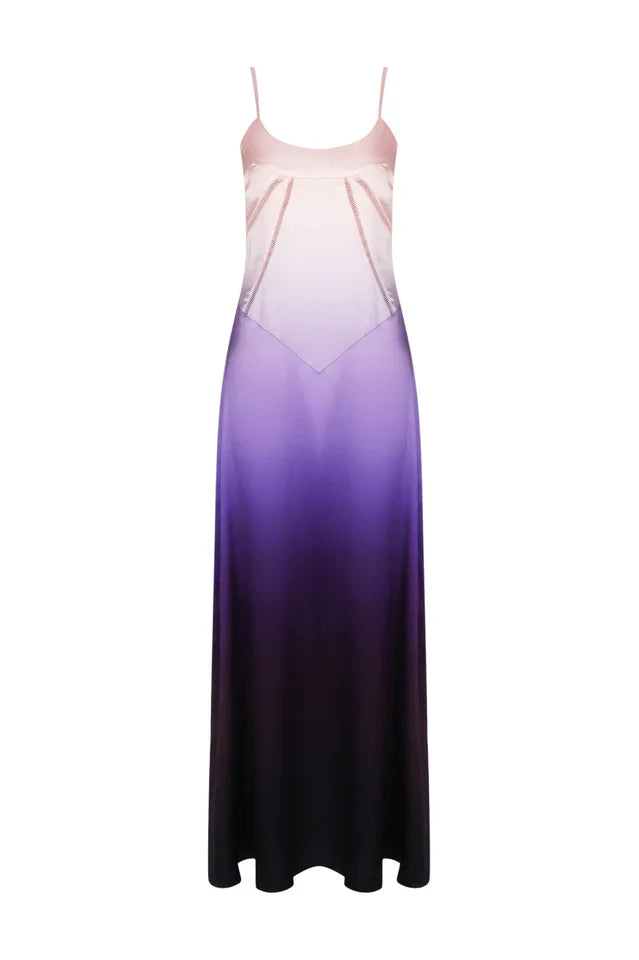 Anabella Ombre Print Lace Up Maxi Dress