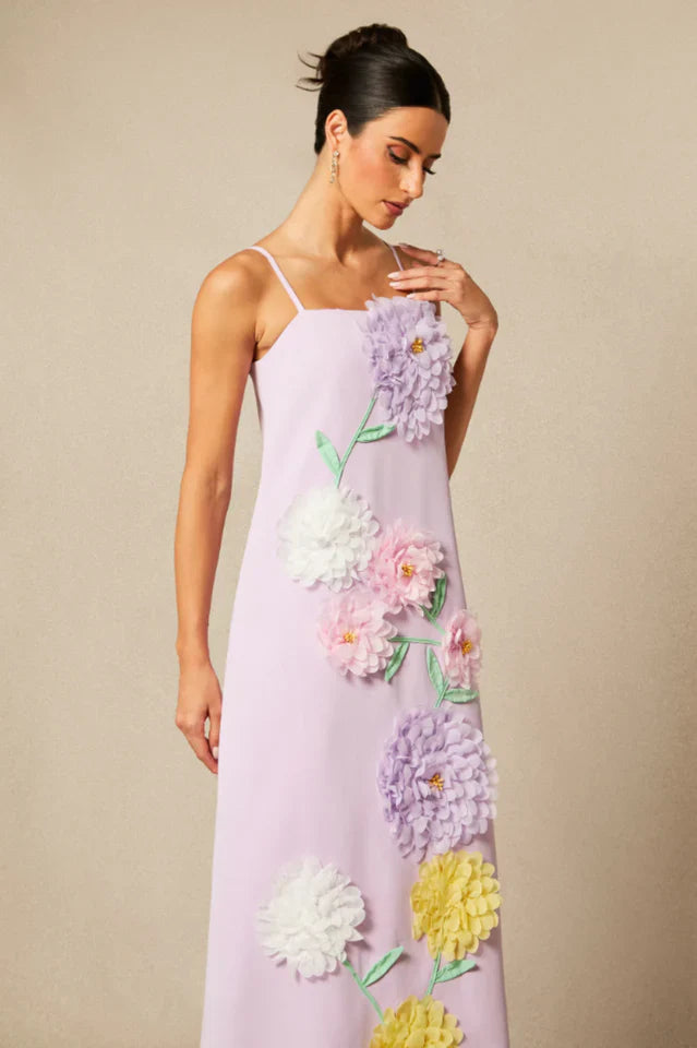 Louisa Floral Applique Maxi Dress
