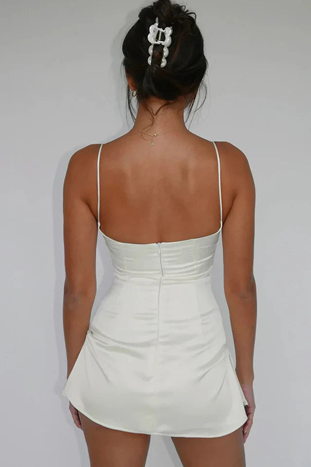 Spaghetti Strap Mini Satin Dress