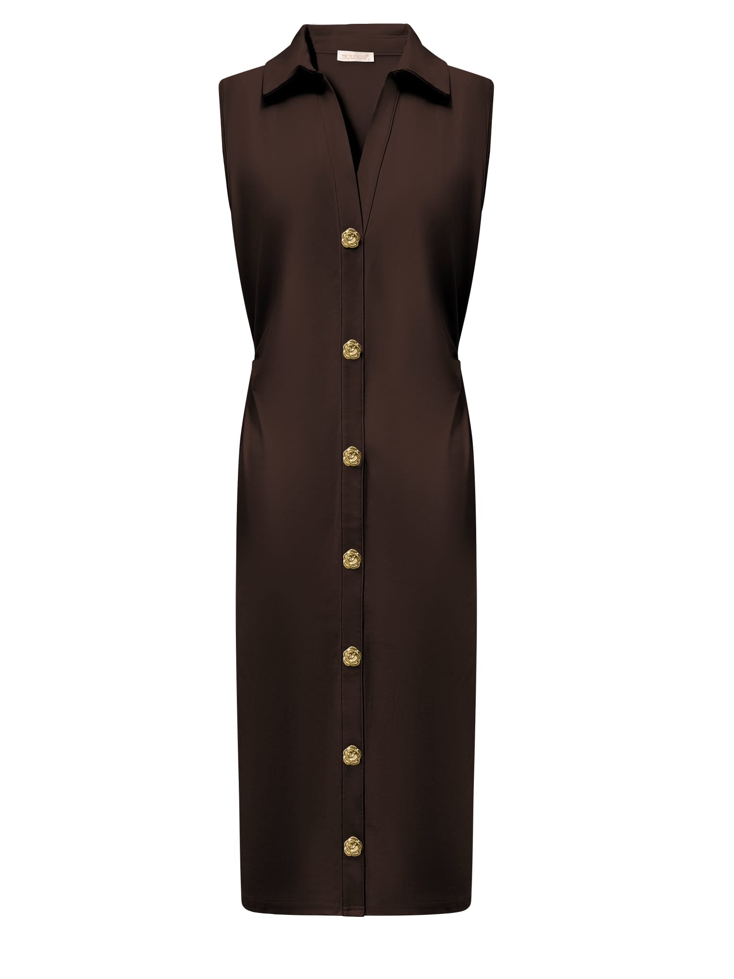 Triple Nine Travel Jurk June Donkerbruin - 51817 - Peet kleding