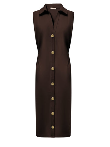 Triple Nine Travel Jurk June Donkerbruin - 51817 - Peet kleding