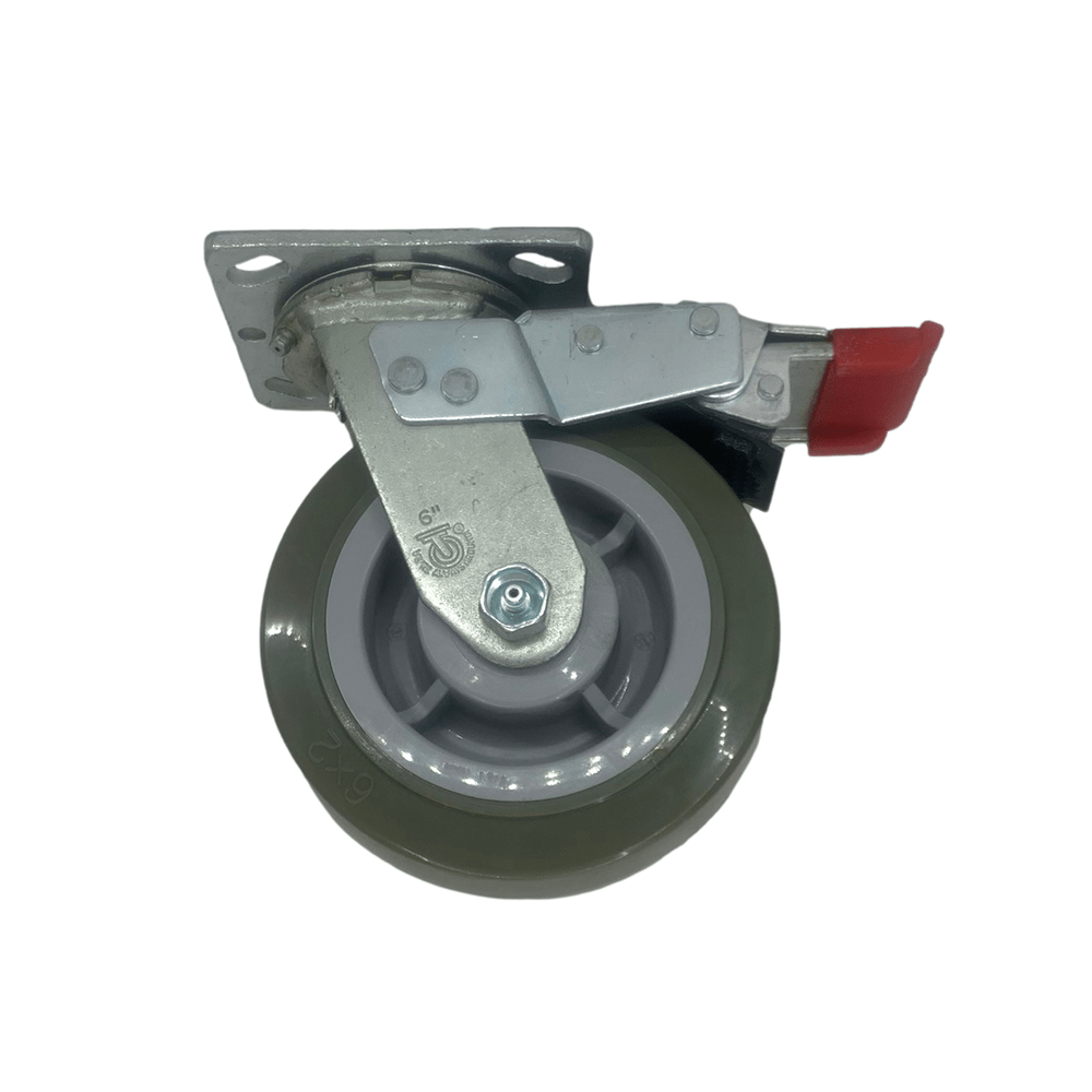 6" x 2" Polymadic Swivel Caster w/ Total Lock Brake - Durable Superior Casters
