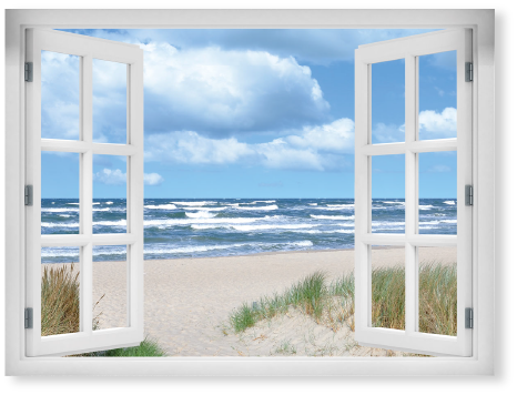 Das Fenster zum Strand - Premium Poster