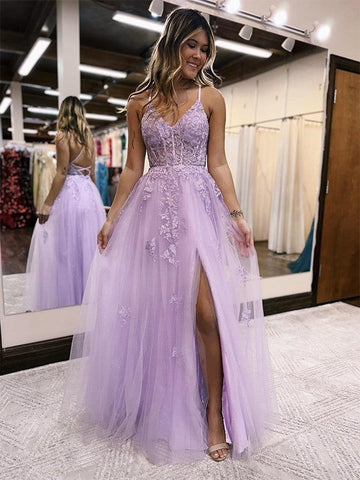 Lavender Purple Grad Dresses Light Purple Two Piece Prom Dress Floor Length Violet Purple