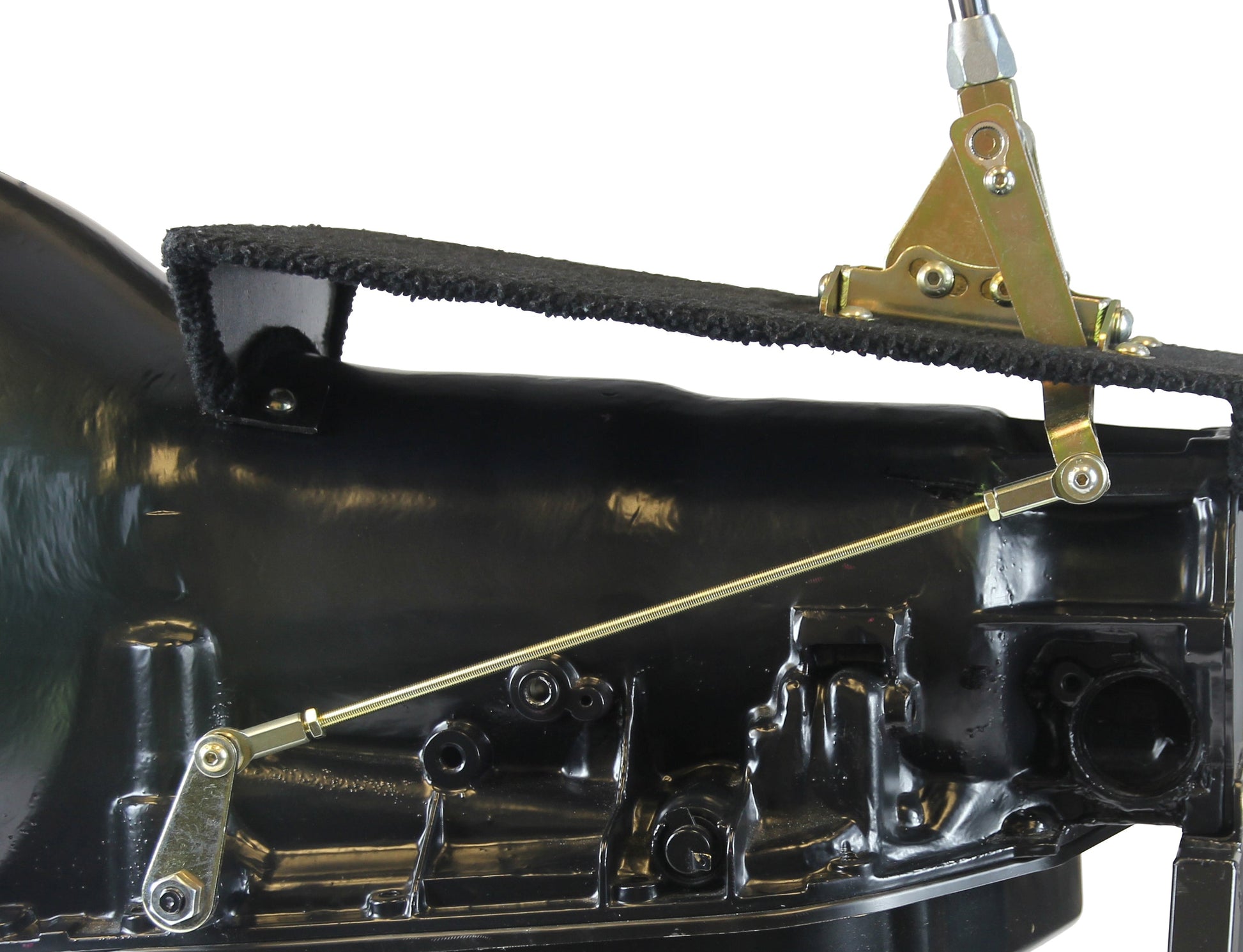 FM Shifter GM 4L60 Black 16" Bench Bend Lever Mushroom Black Knob