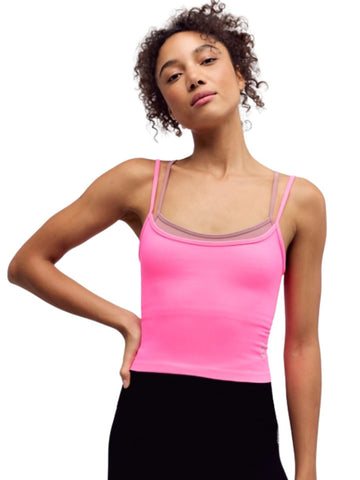 Free People Movement All Clear Coastline Cami in Hot Pink