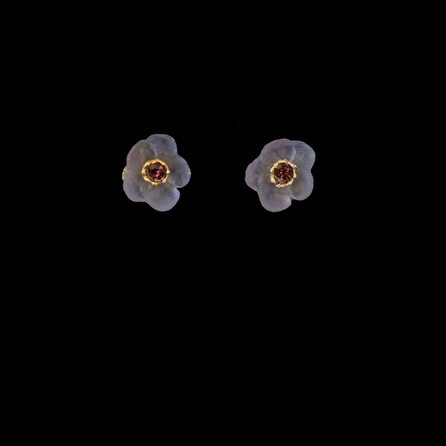 French Bouquet Earrings - Dainty Stud Purple