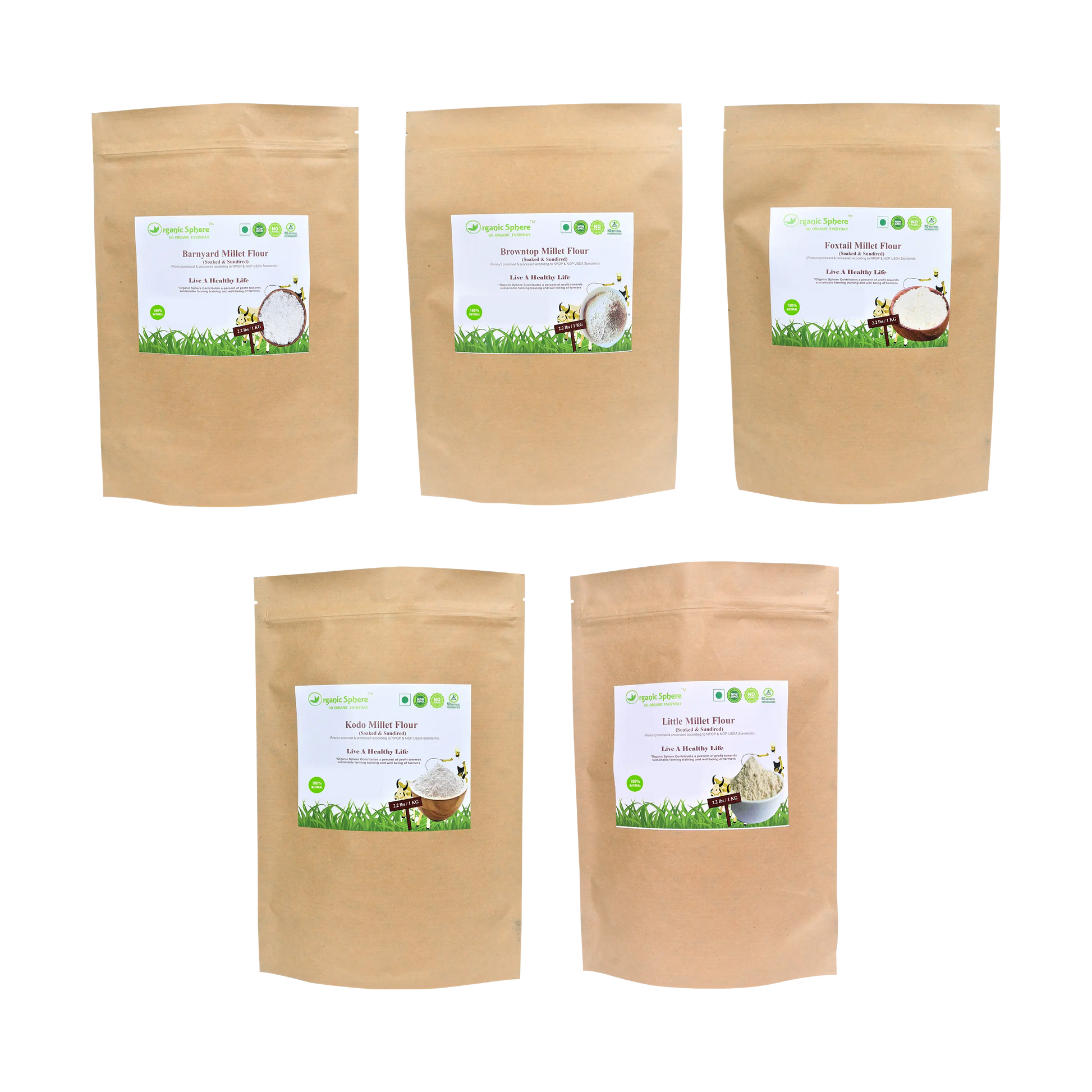 Fresh Soaked, sundried Foxtail Millet Flour Organic Sphere LLC
