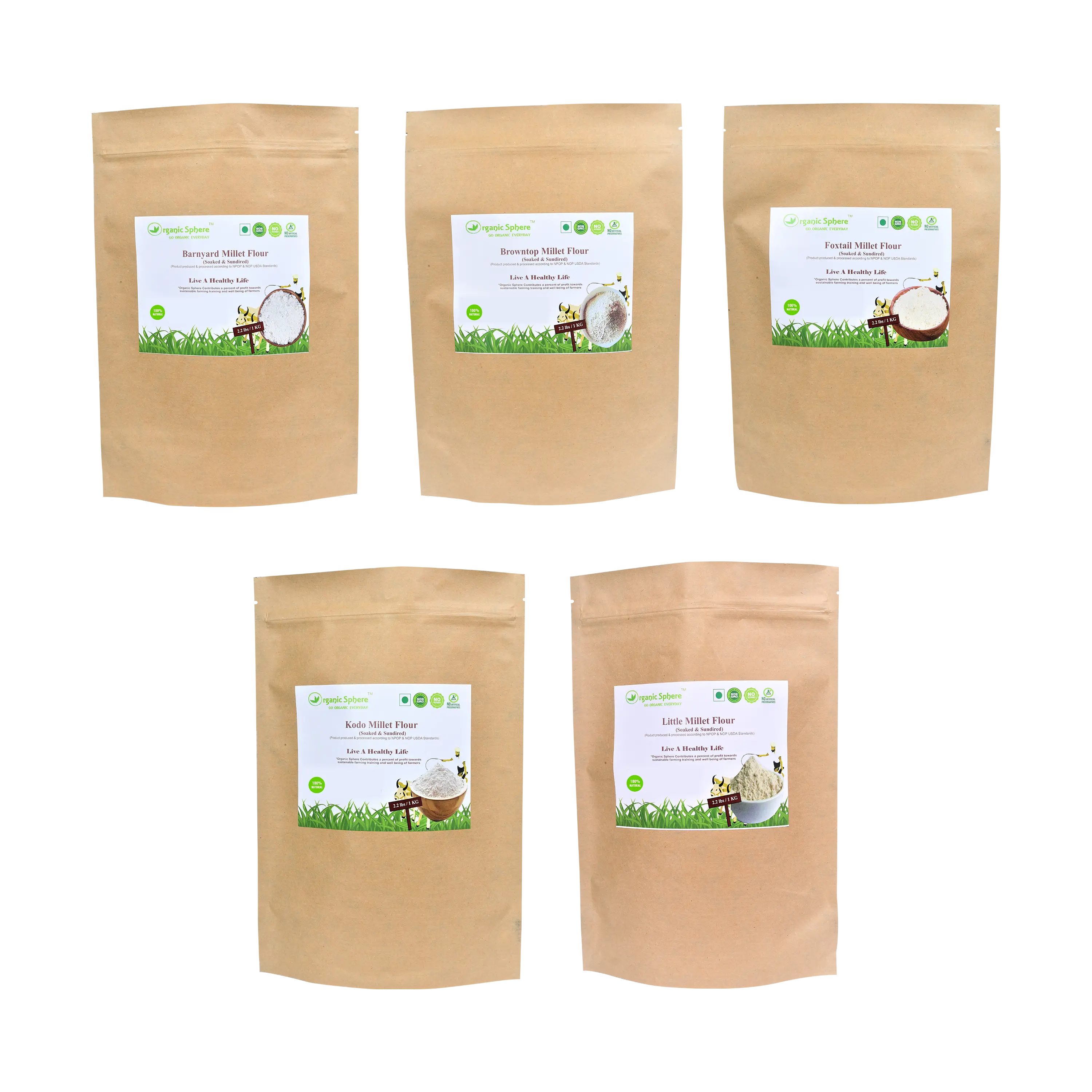 Fresh Soaked, sundried Foxtail Millet Flour Organic Sphere LLC