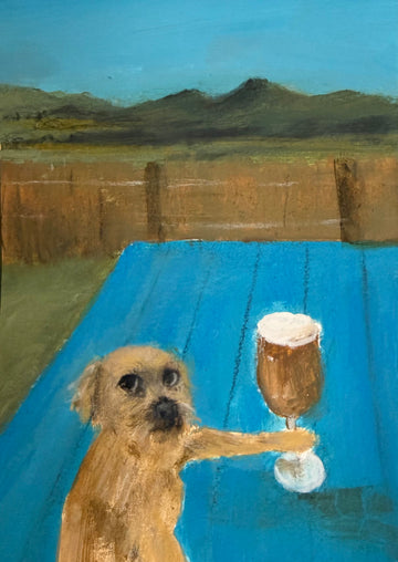 Alf in the beer garden signed Print