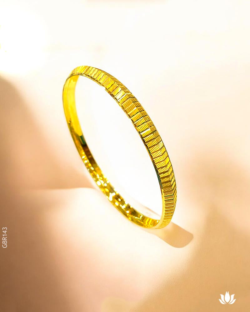 22K Yellow Gold Punjabi Modern Kada Bracelet