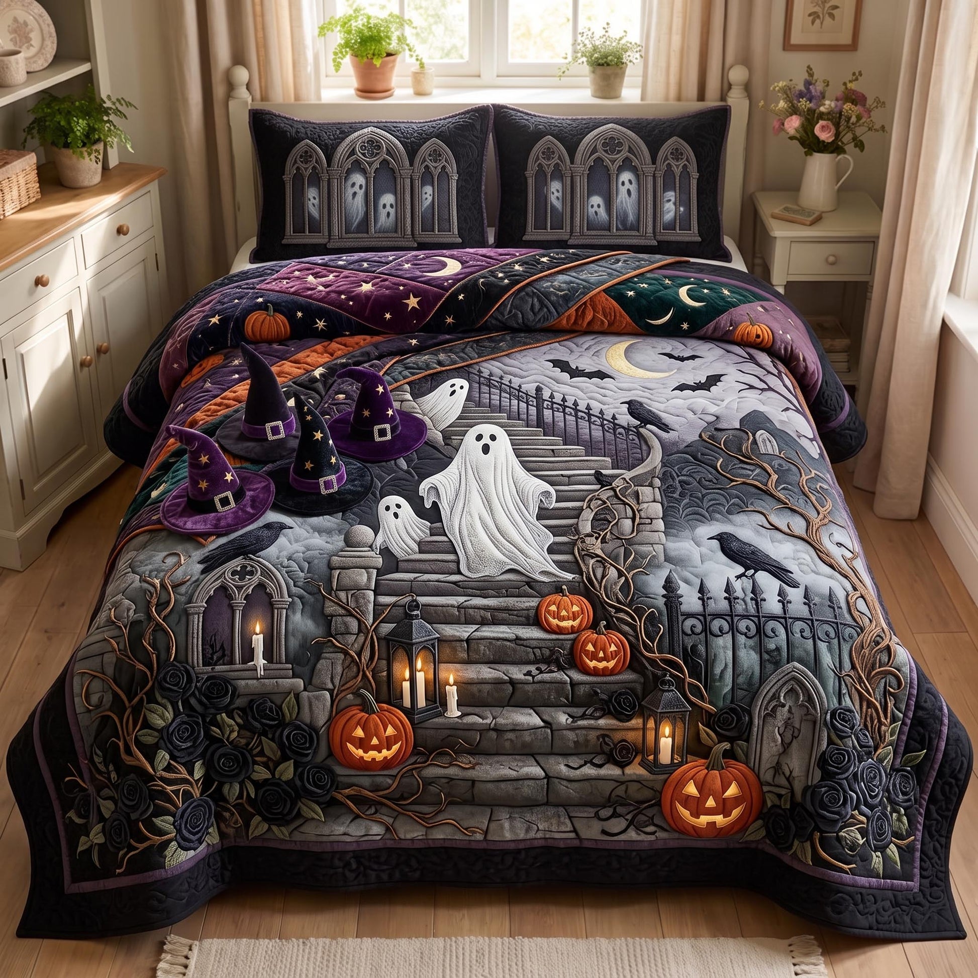 Ghost Vibes 3-Piece Quilted Bedding Set GFTOMA12725