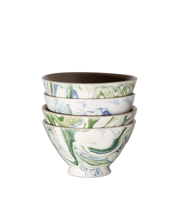 Marbled Ocean Ramen Bowl - Set of 4