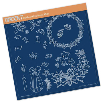 Linda's Woven Wreath A4 Square Groovi Plate