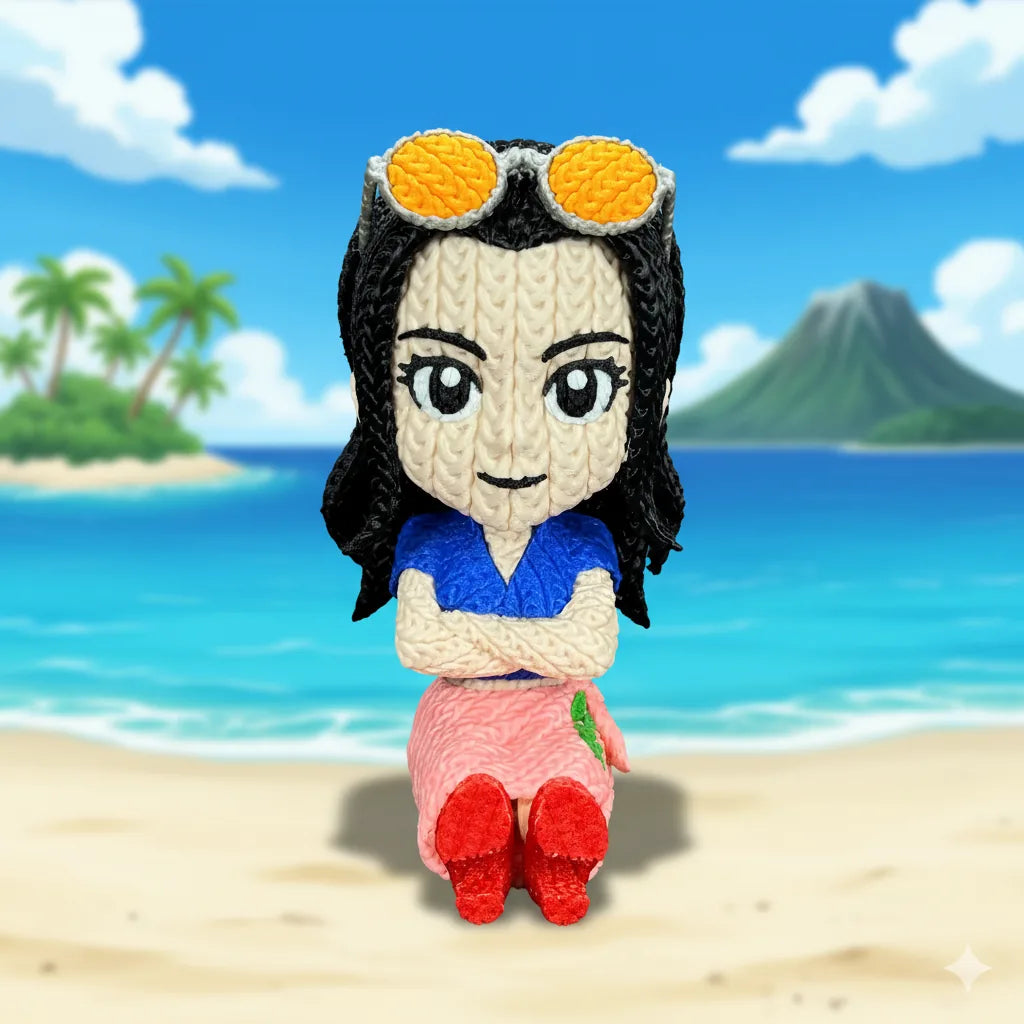 Figura Nico Robin efecto Crochet - One Piece impreso en 3D Chile - Figura decorativa personalizada impresa en 3D