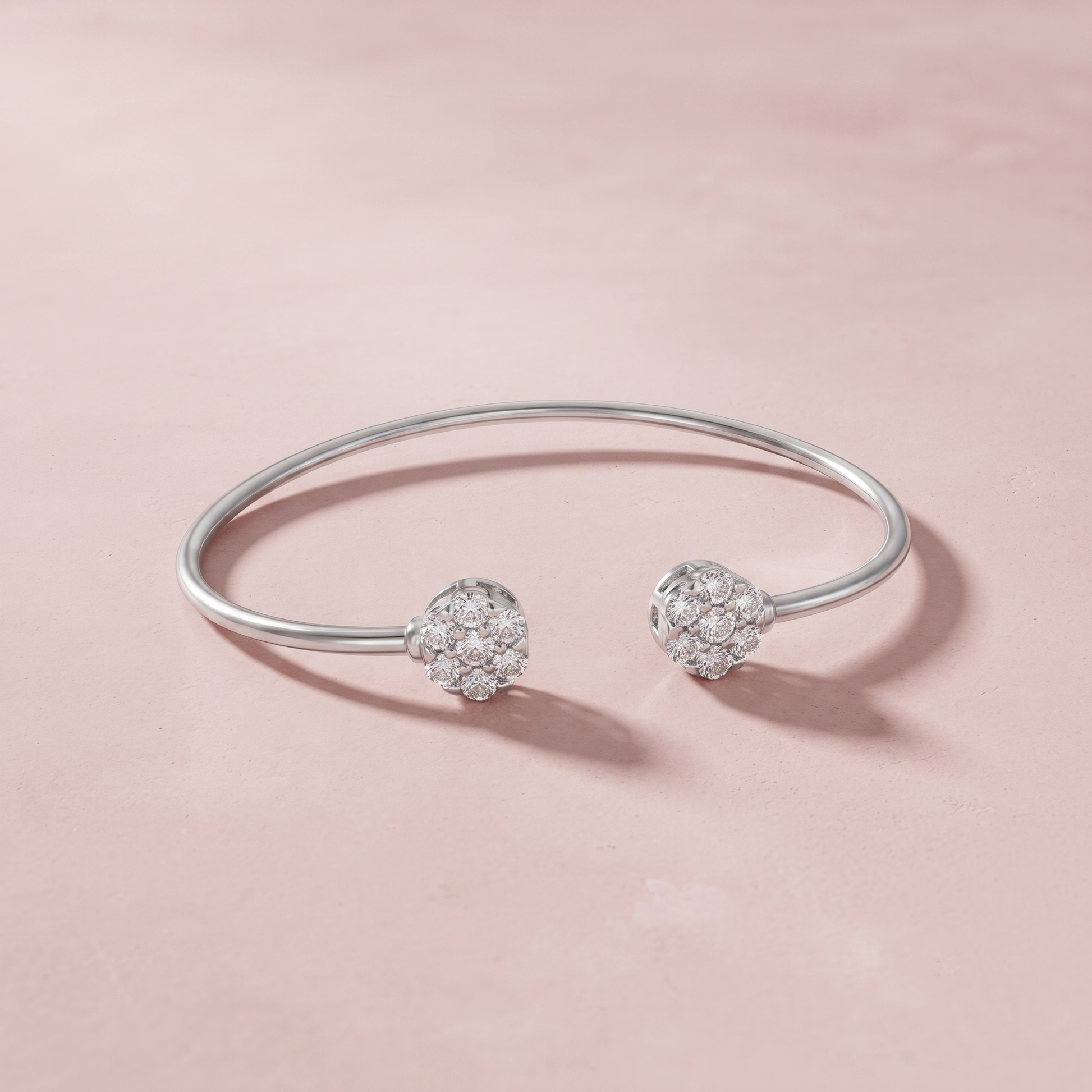 Silver Twin Circle Elegant Bracelet