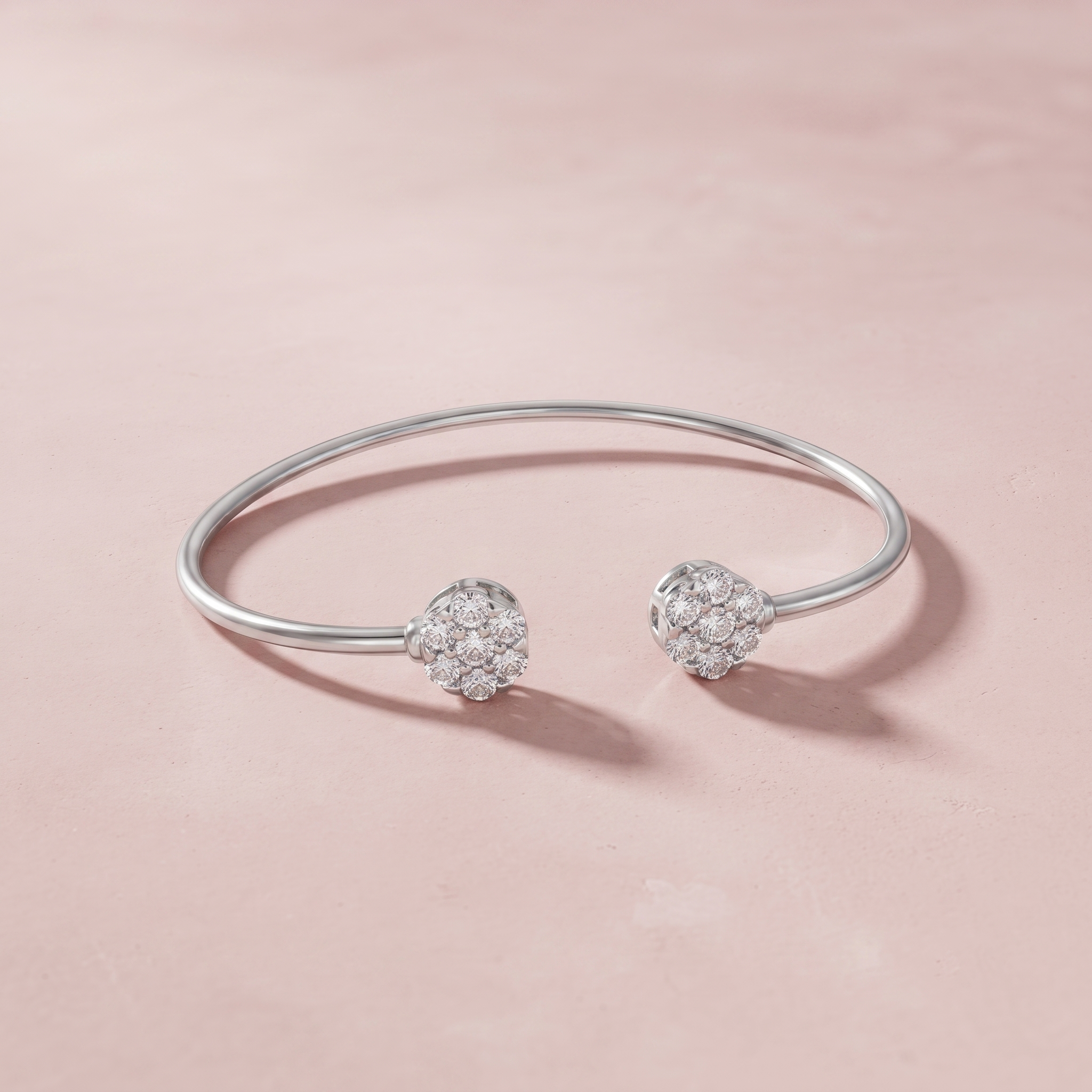 Silver Twin Circle Elegant Bracelet