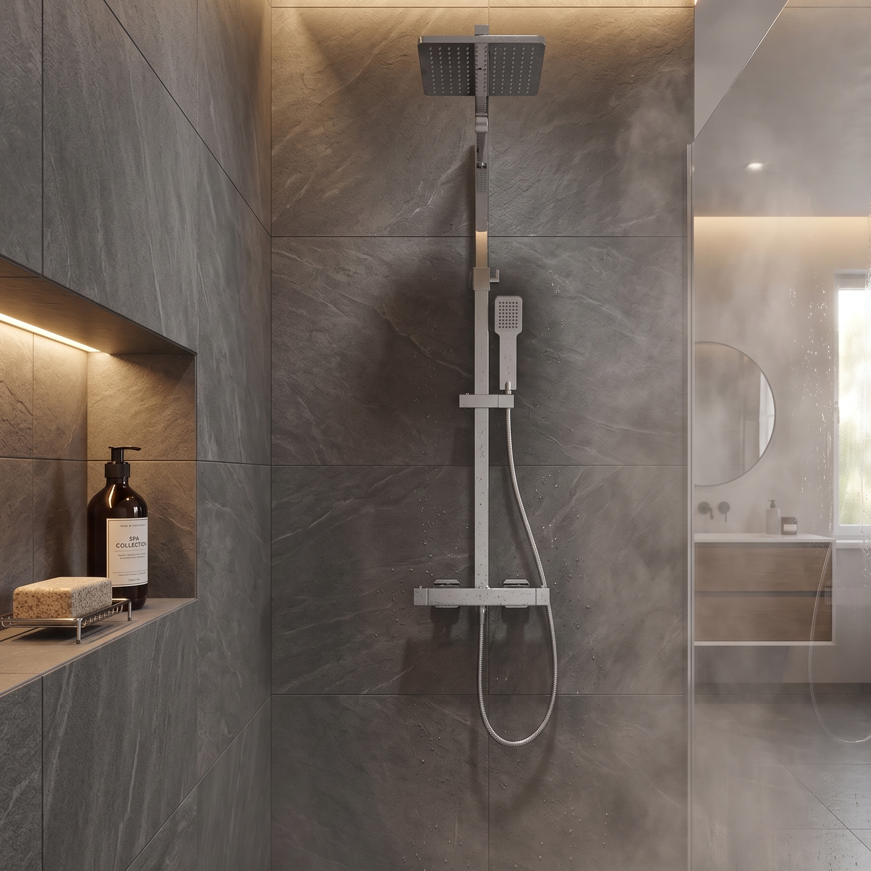 Columna de ducha cuadrada modelo Flow pro