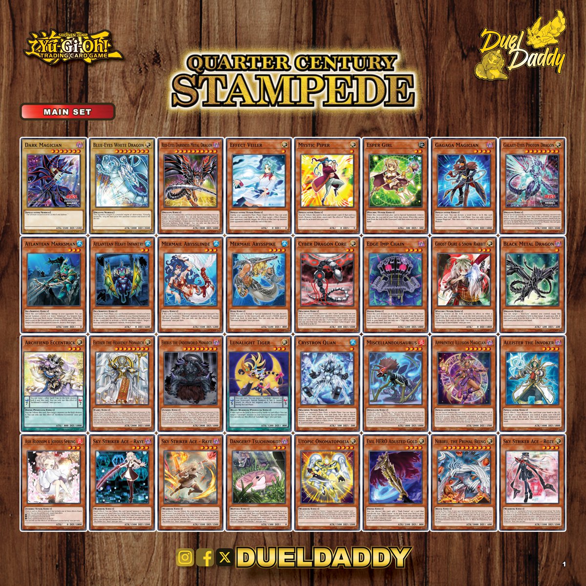 yugioh quarter century stampede card list 1/2) The openings happened earlier today, I've taken the time to compile the full set spoiler. Please note YuGiOh Quarter Century Stampede Price –