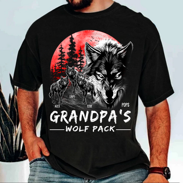 Grandpa Wolf Pack Personalized Shirt - Perfect Father's Day Gift for Dad