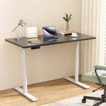 Motorised Dual Motor Electric Standing Desk 120cm with Adjustable Frame and Desktop - Black