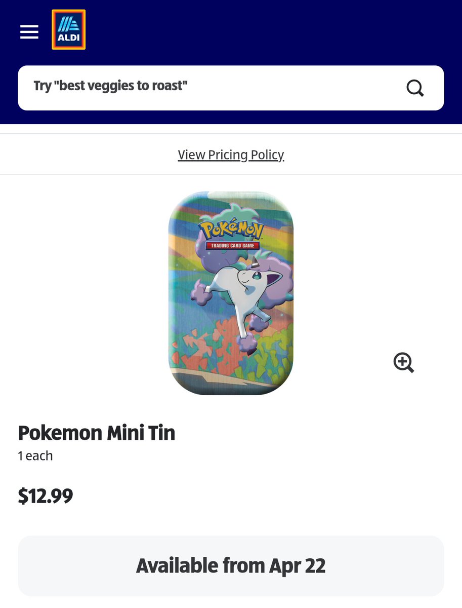 Pokémon Mini Tins are expected to drop at select Aldi's locations for $12.99 tomorrow 👀 worth a check if you have time and one nearby! #PokemonTCG