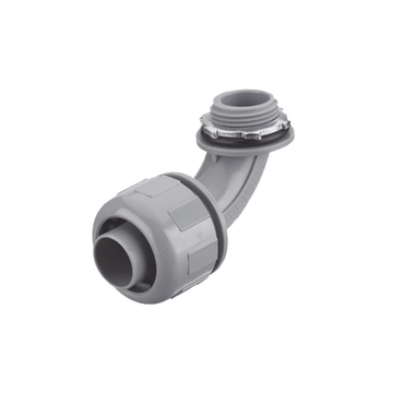 Conector curvo nylon 3/4 in HUB-P0759-NGY UL 94x-2 gris