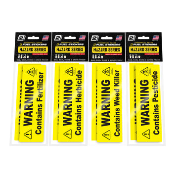 Pump Sprayer Variety Pack | Fertilizer, Herbicide, Weed Killer & Pesticide Warning Stickers | 8 Pack