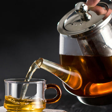 Heat Resistant Glass Tea Pot Stovetop Kettle Teapot