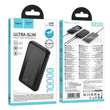 Hoco J165 Ultra Slim 4 Port Power Bank 10000mAh CCC Black