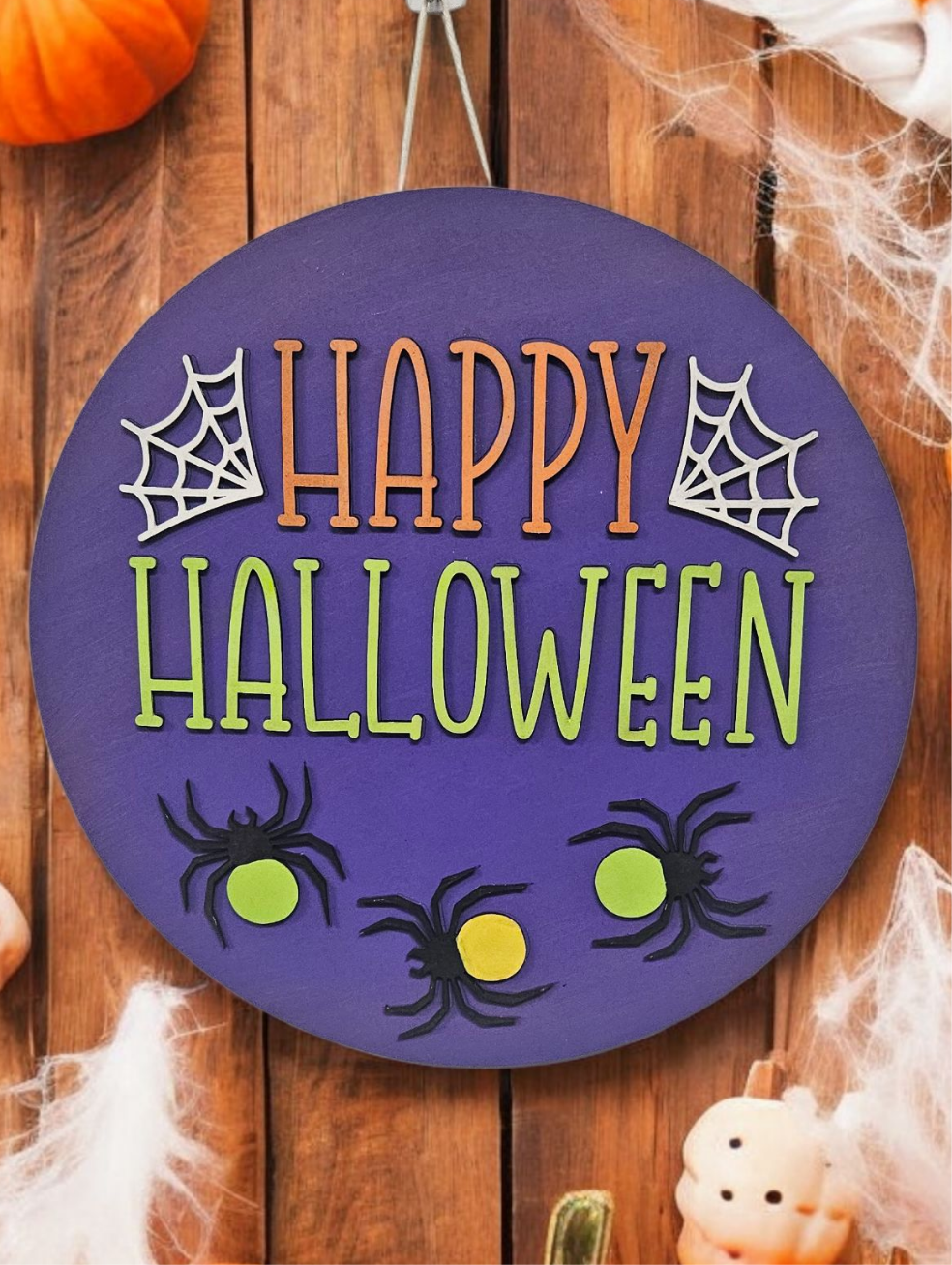 Happy Halloween with Spiders and Web