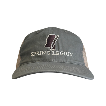 Mississippi Turkey Feather Platinum Unstructured Meshback Hat - Olive/Khaki