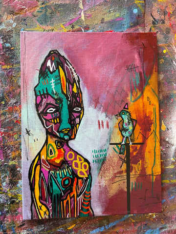 Oso’s Songbird Original Painting on 8x6" Canvas Panel