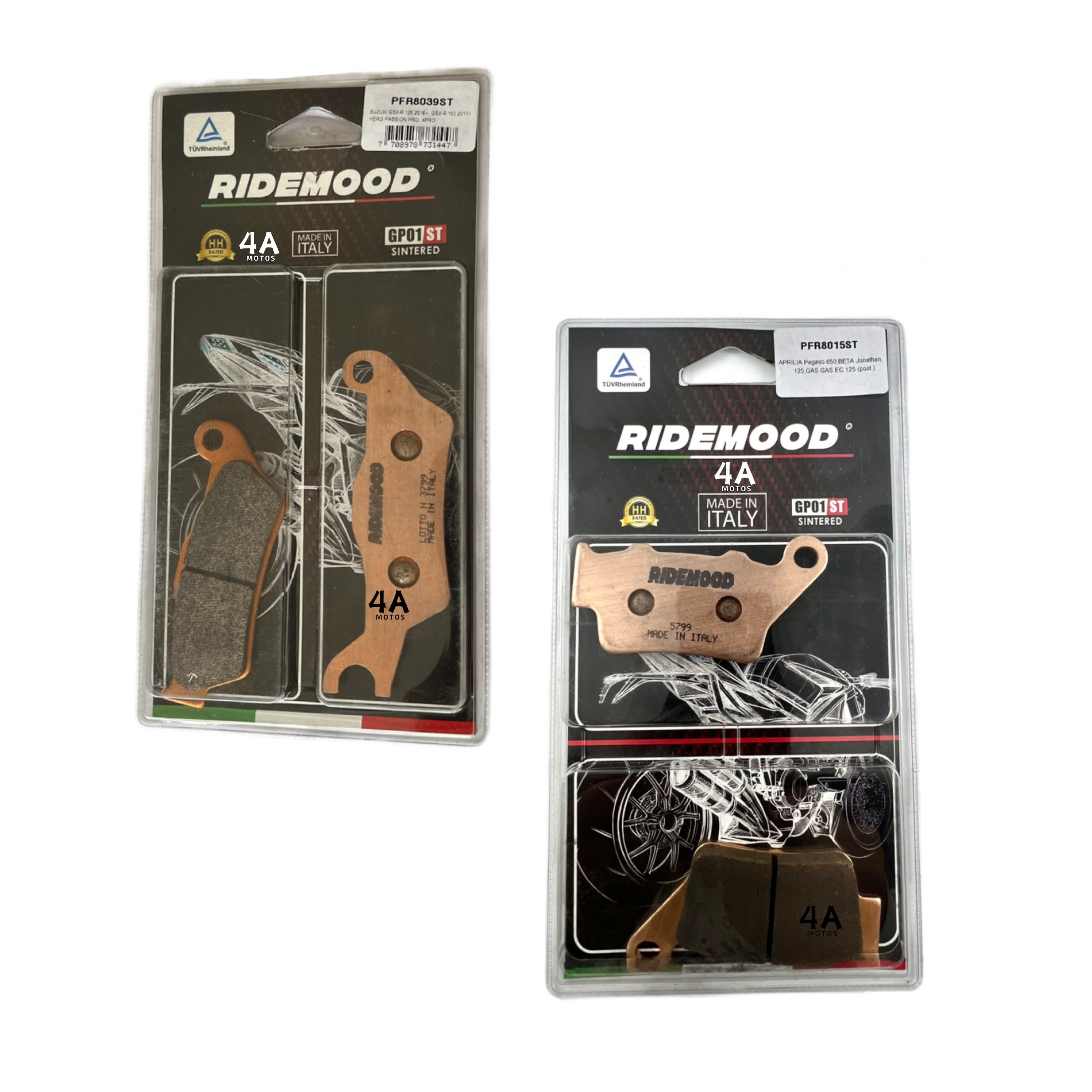 Juego Pastillas Del. Tras. Gixxer 250 Ridemood Sinterizadas