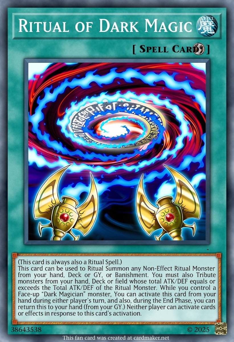 ✡️Presenting my… “Dark Magician of Rituals” and it's accompanying support cards for the Dark Magician archetype… and for Non-Effect Ritual monsters!✡️ - Realistic Cards