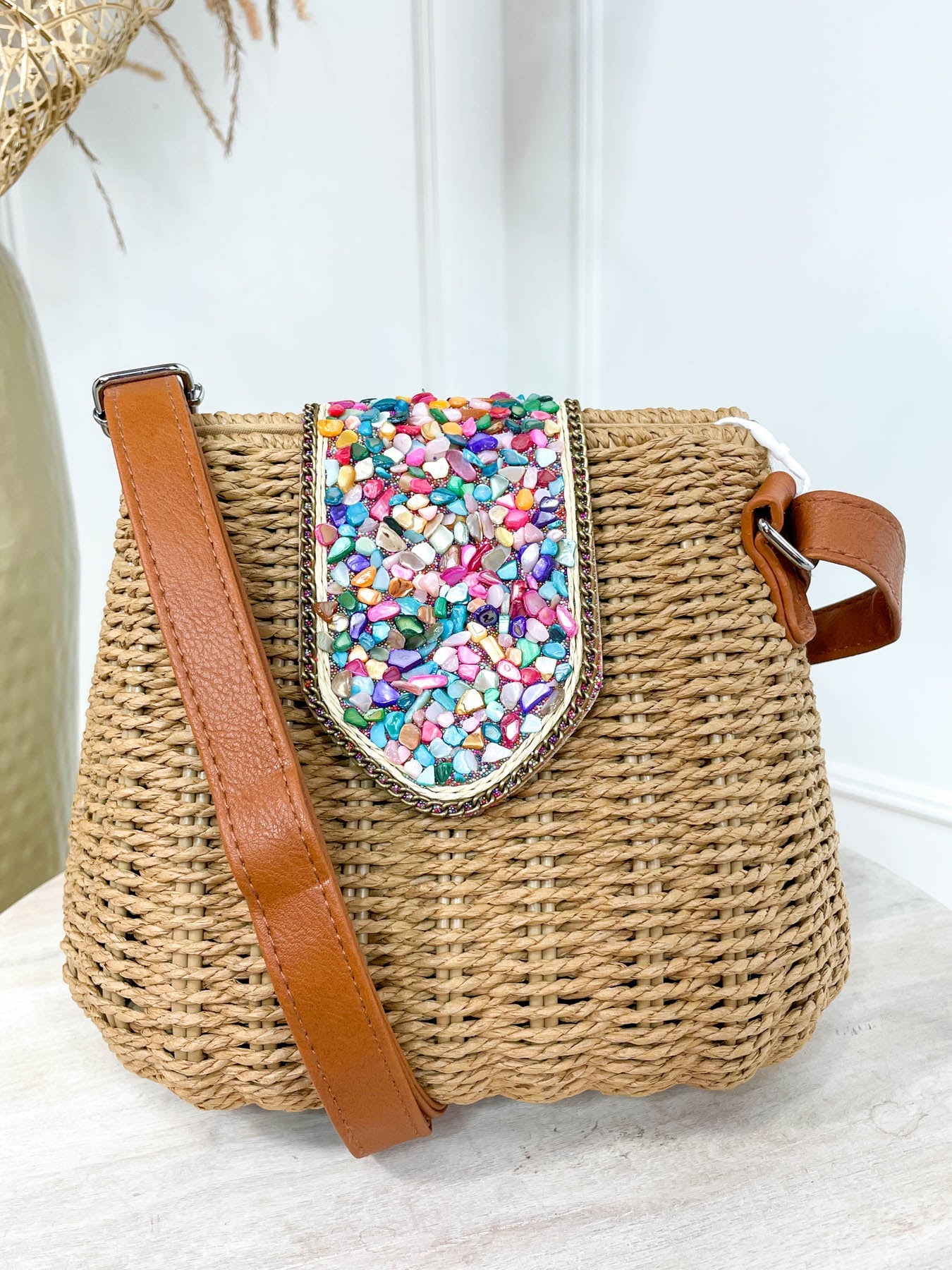 Pebbles Woven Bag - Tan