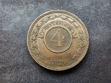 Paraguay : 4 Centesimos 1870 (Ref 911)