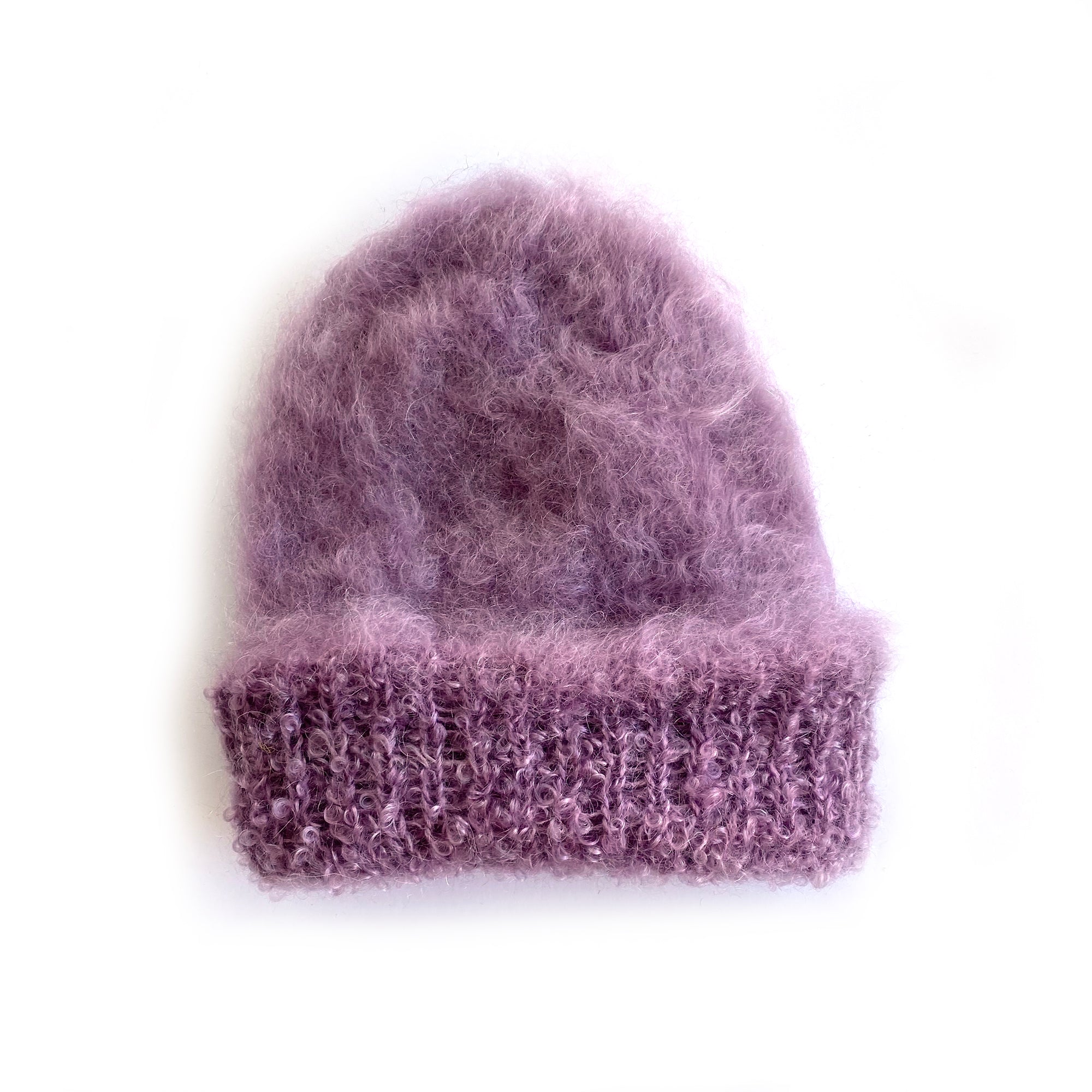 Mohair Fluffy Beanie Mauve