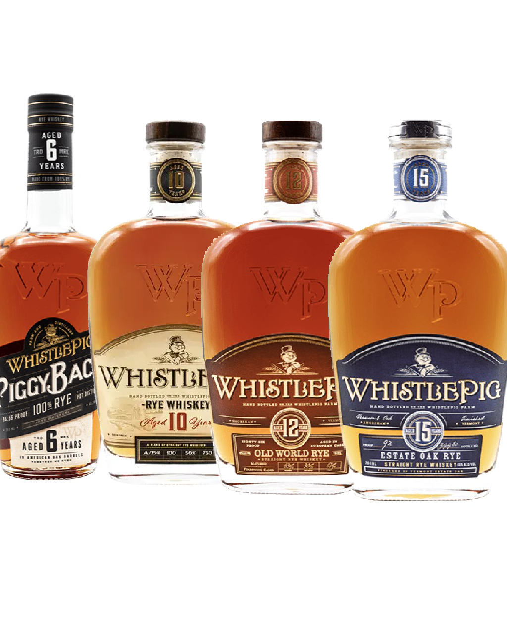 Whistlepig Rye Whiskey Collectors Combo (6 Year, 10 Year, 12 Year, & 15 Year)