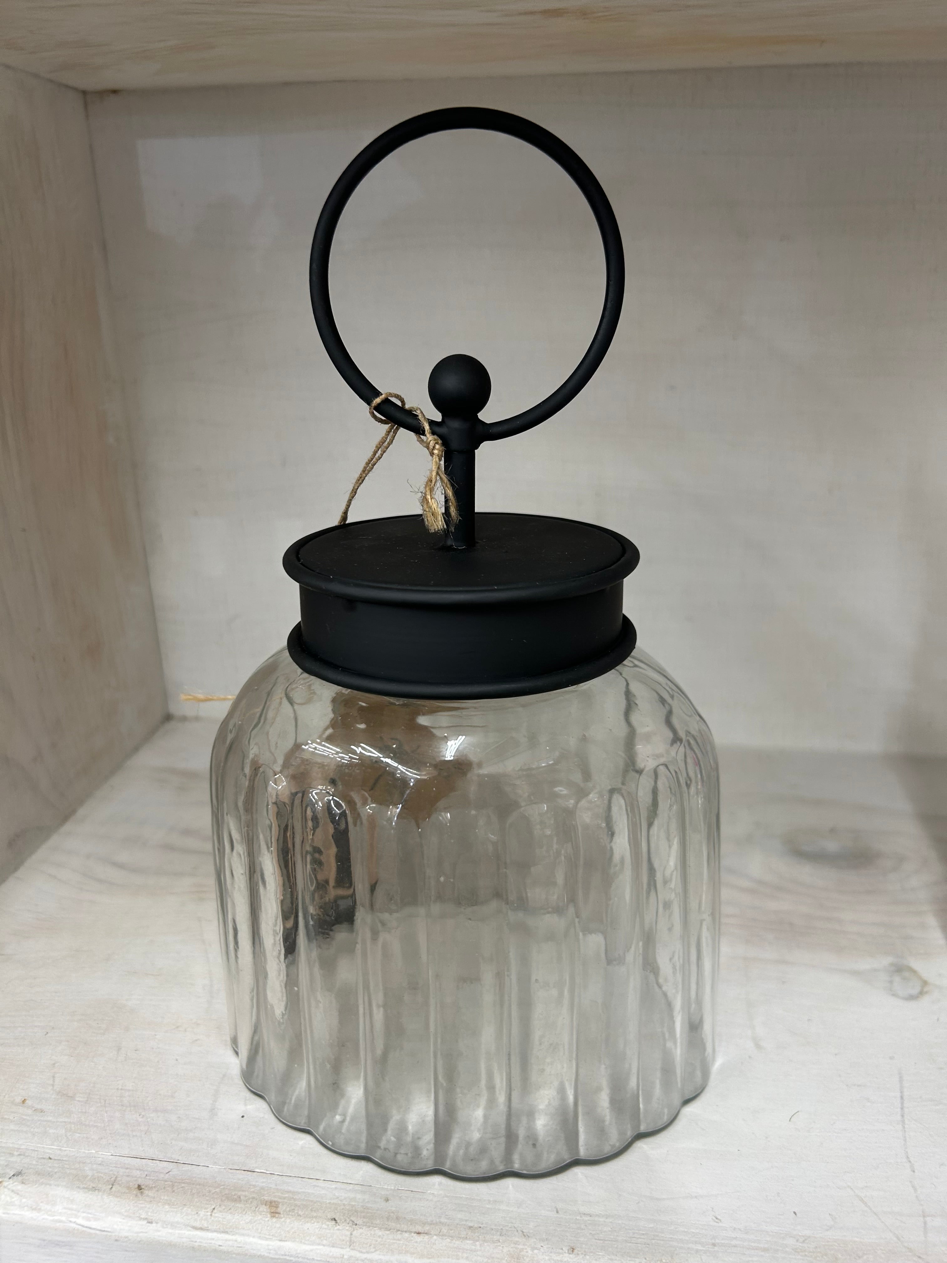 The Porch Round Top Oval Jar with Finial Lid