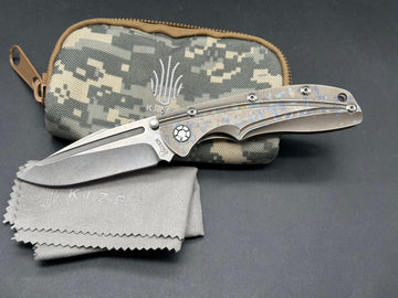 Kizer Cutlery Bolt Folding Knife 3.48" S35VN Stonewashed Blade, Bronze Rainbow Titanium Handle