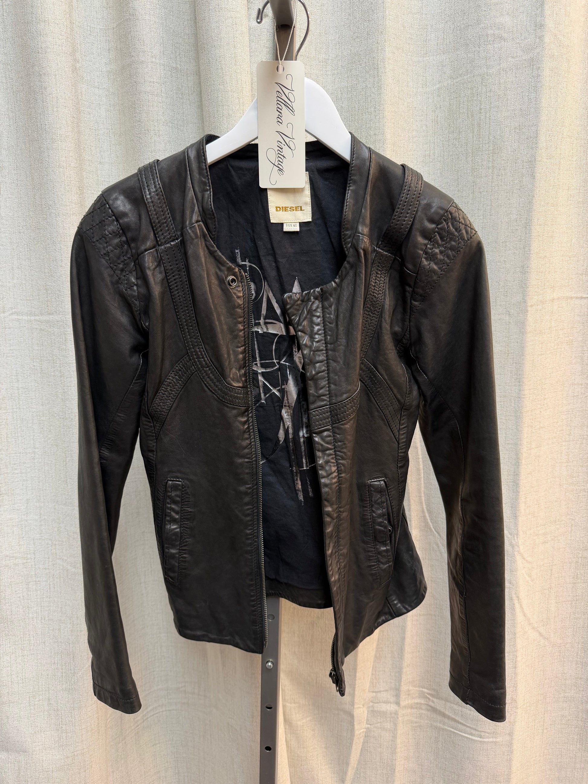 Diesel Black Leather Jacket
