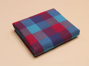 Pure Cotton Handloom Multi Checked Fabric 44 Inch | Madras Check Kattam Fabric