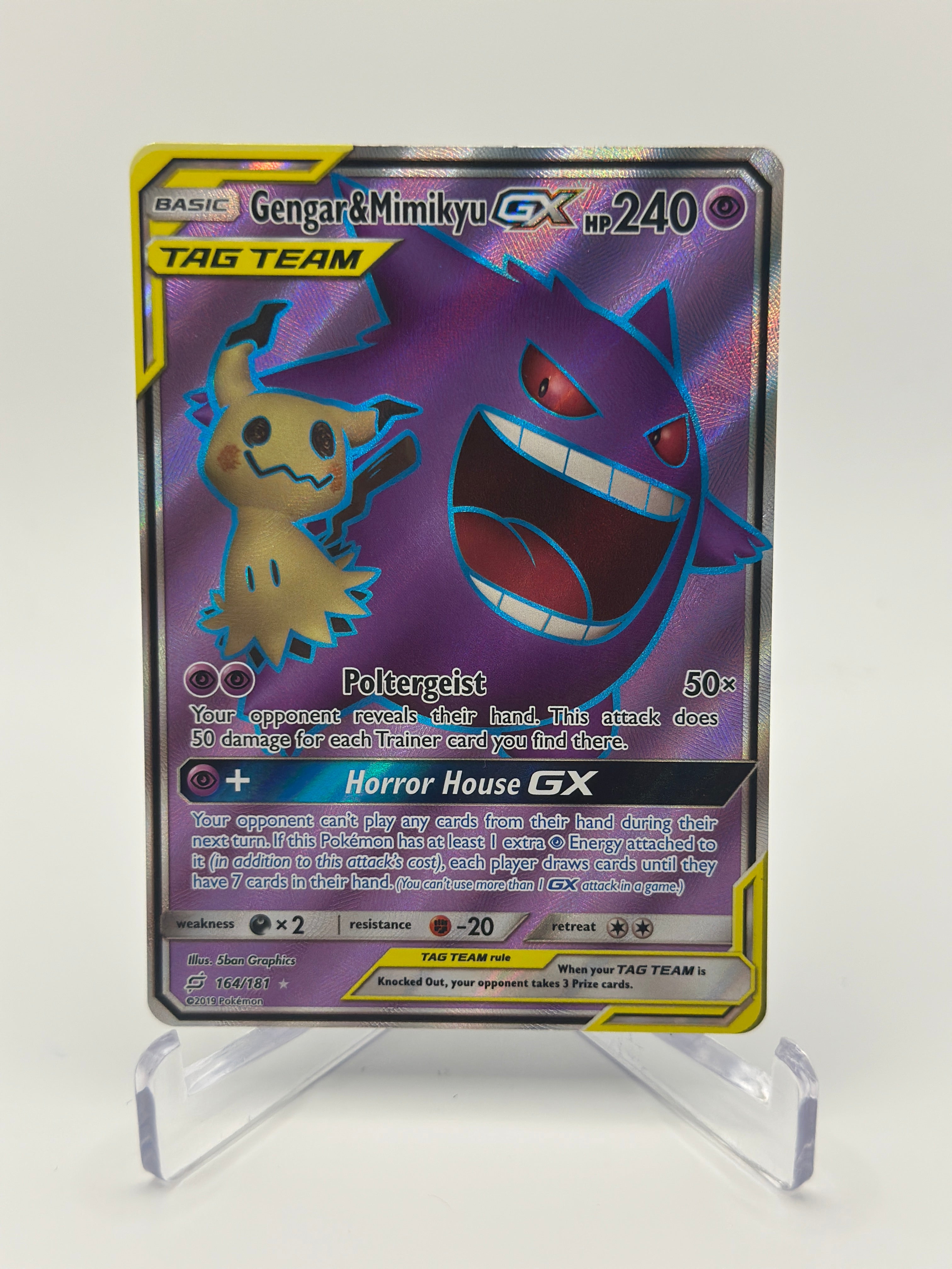 Pokemon Gengar & Mimikyu GX 164/181 Sun & Moon Tag Team