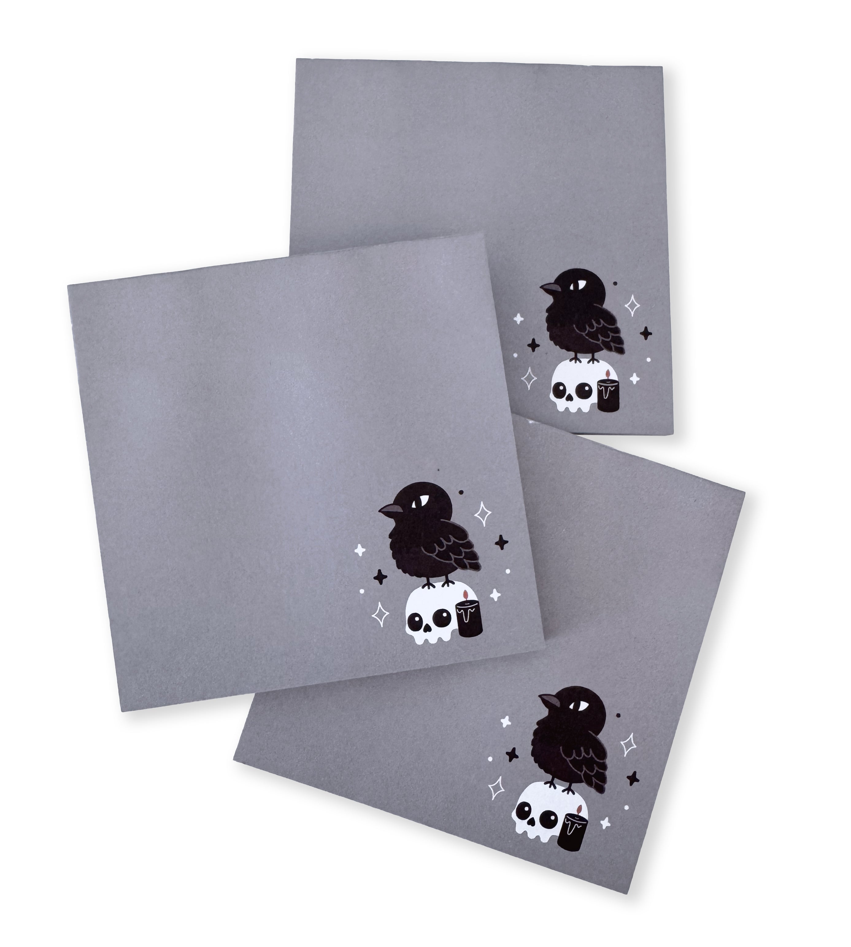 Crow & Skull Sticky Notes - Set of Three