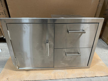 Draco Grills Stainless Steel Build-in Outdoor Kitchen Dual Drawer and Single Door Unit **Ex Display**