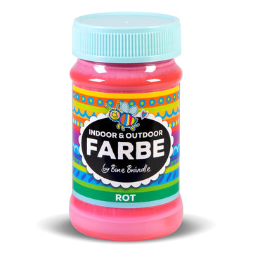 Rote Acrylfarbe in Kunststoffflasche für Bastelarbeiten im Innen- und Außenbereich #farbe_rot