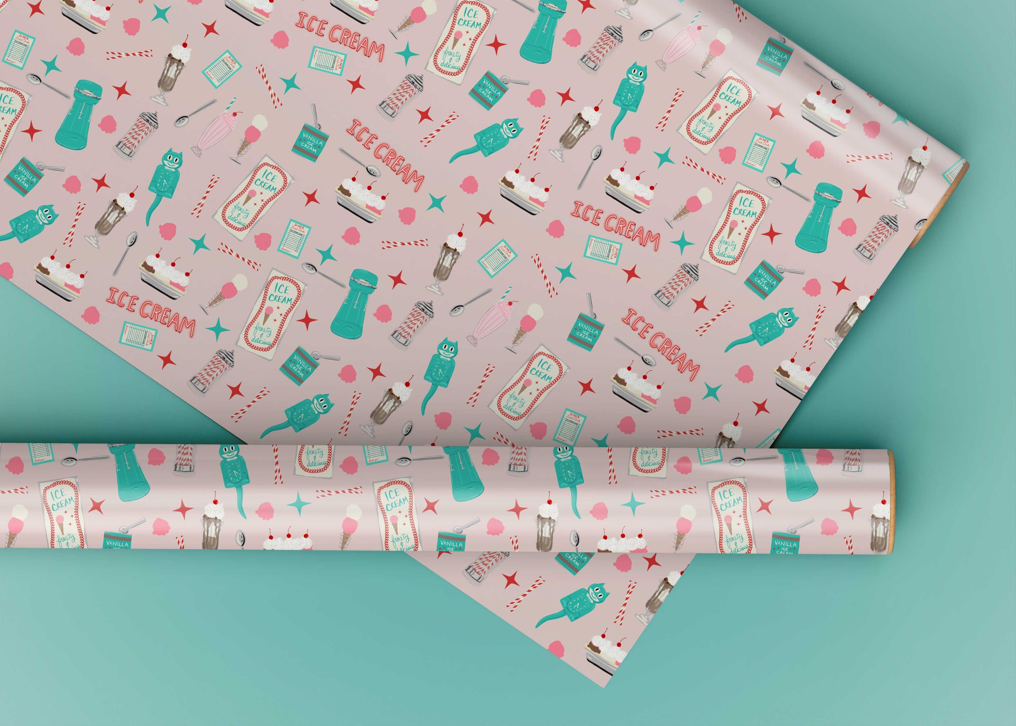 Ice Cream Specialty Art Wrapping Paper One of a Kind